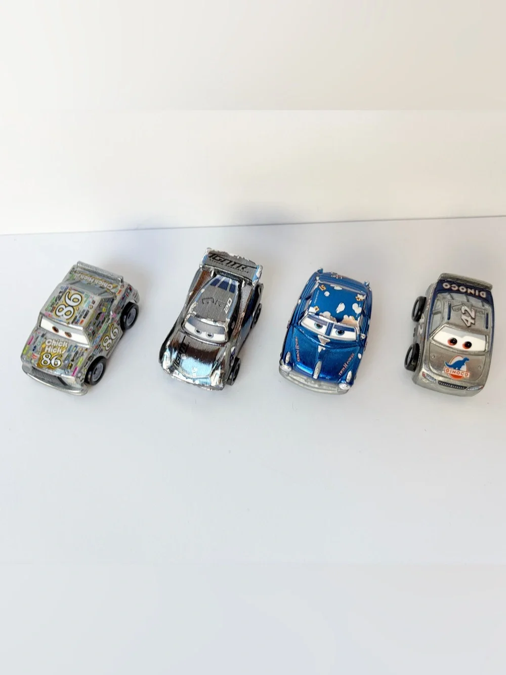 Cars Mini Racers Shiny Metallic Lot 4 Disney Pixar Doc Chick Hicks Jackson Storm
